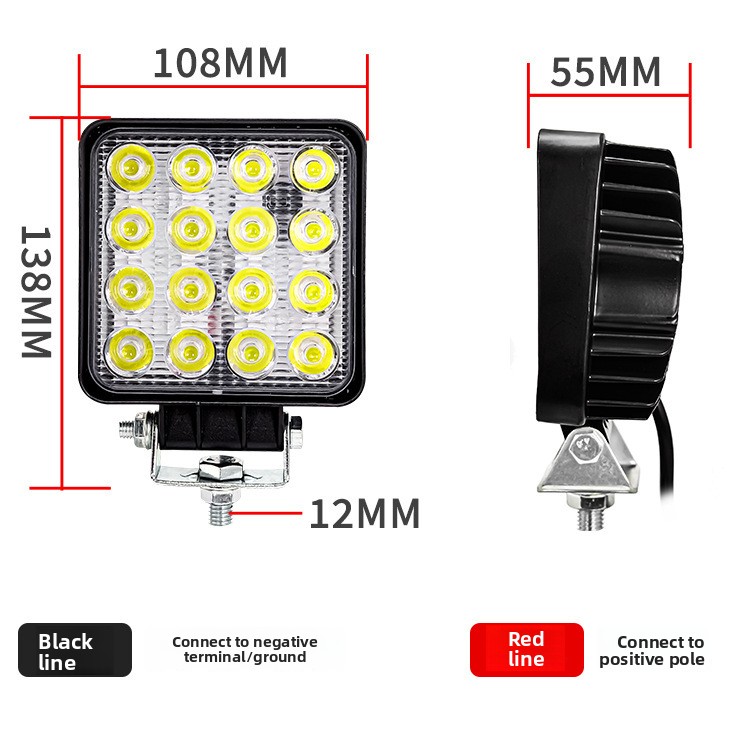 Luz de Trabajo LED de 48W, 16  - Heavy Equipment Working reseña y precio